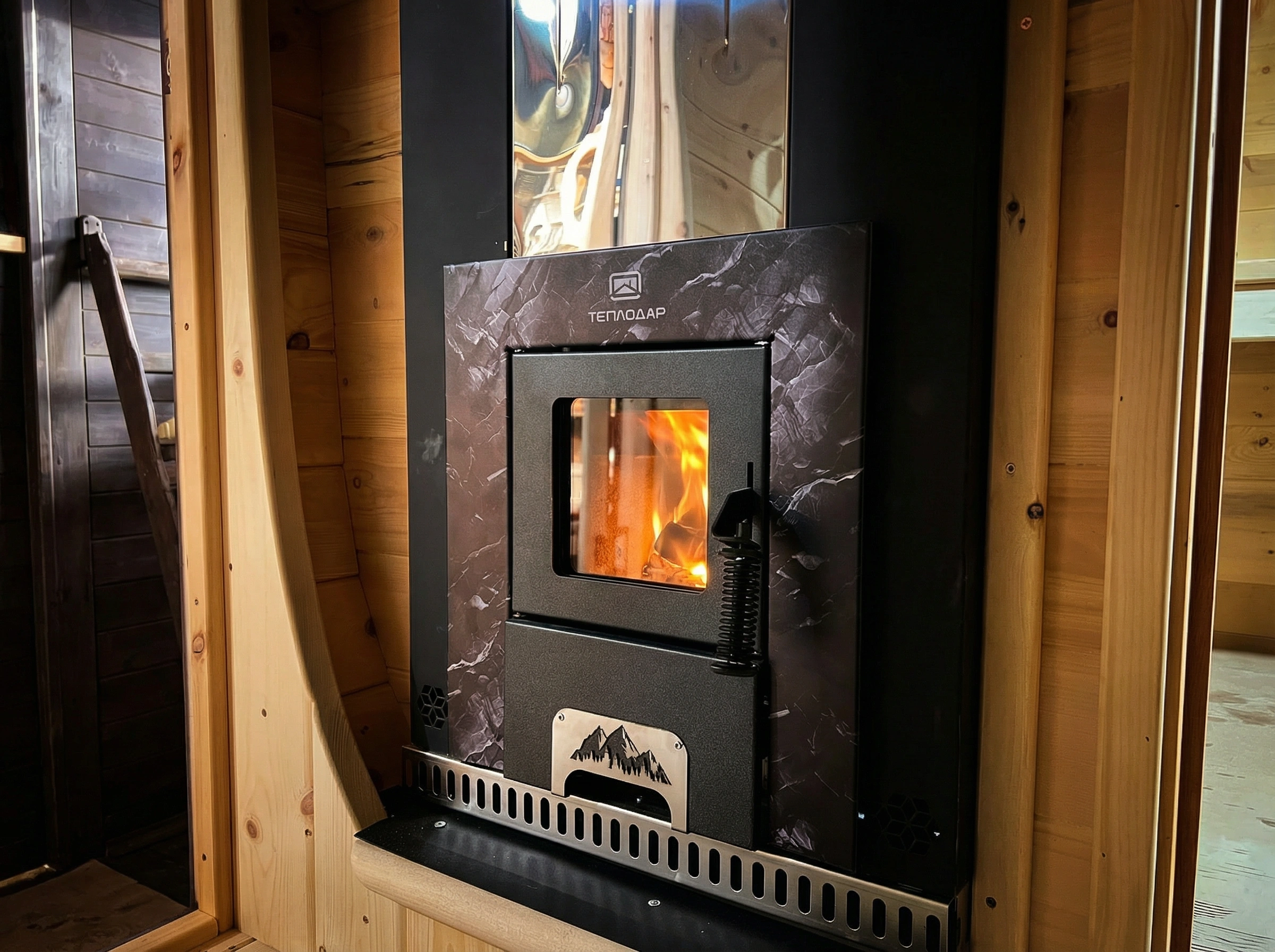 Печь для русской бани Скала 12Т стекло - Теплодар